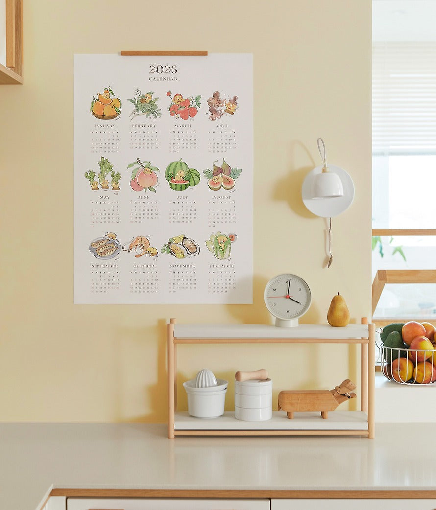 [KAKAO FRIENDS]2026 Poster Calendar with Seasonal Ingredients  Chunsik