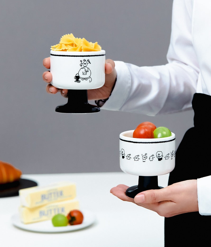 [KAKAO FRIENDS]Black and White Chef x Kakao Friends Chunsik Black and White Bowl Set (2 Pieces)