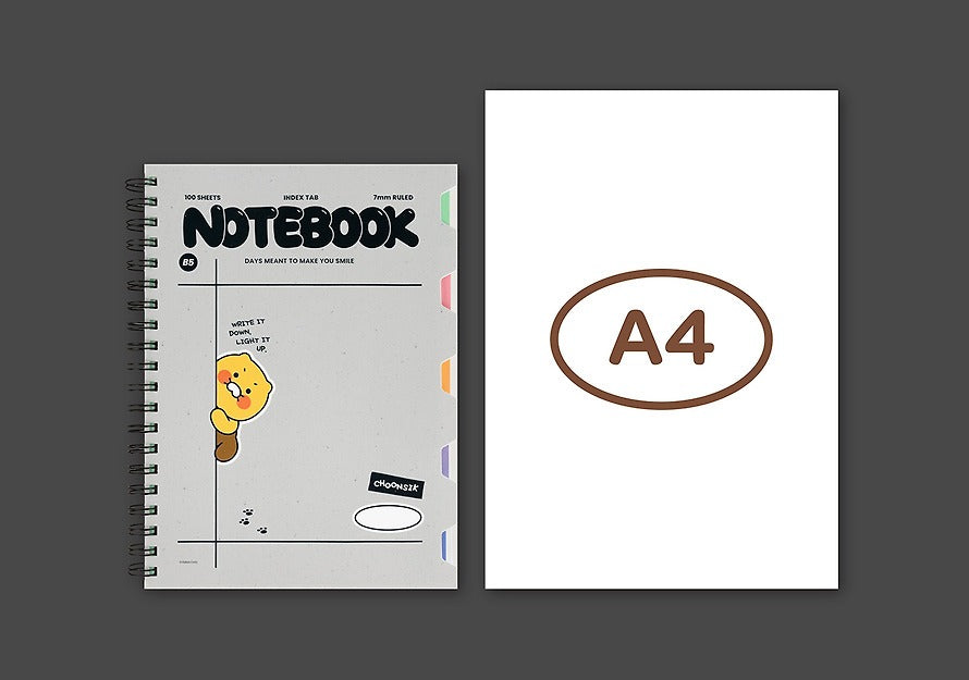 [KAKAO FRIENDS]Choonsik / Ryan Monotone PP Cover System Spiral Notebook