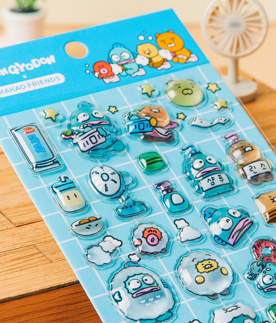 [KAKAO FRIENDS] × Hangyodon Large Sticker Sheet (Bath Scene Ver.)