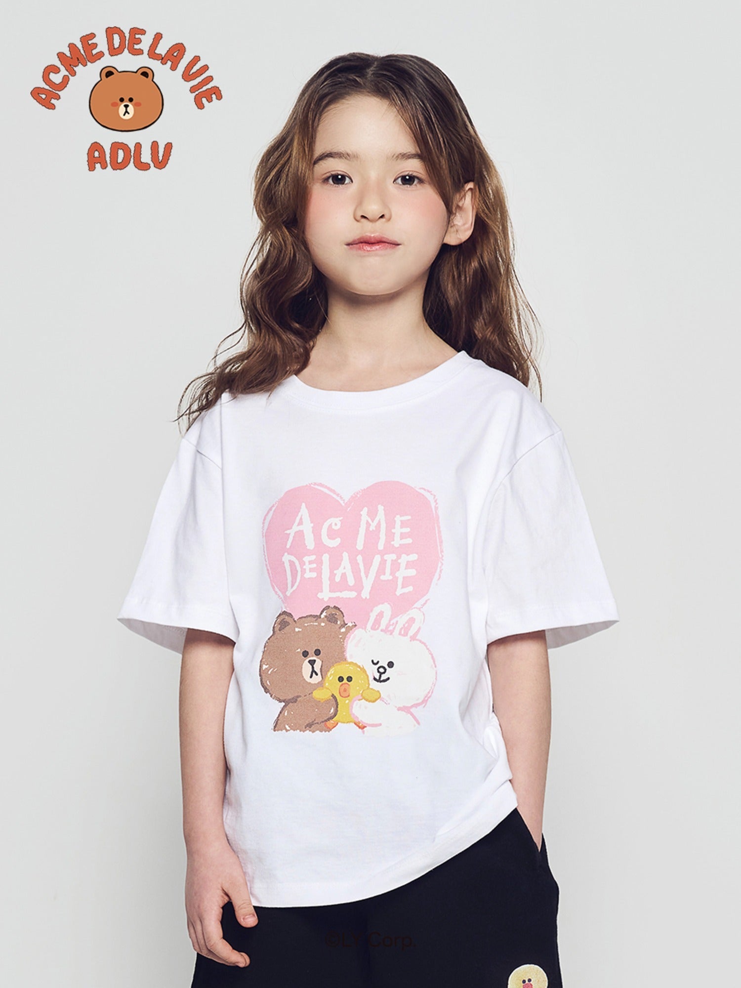 [LINE FRIEND]KIDS HEART LINE FRIENDS SHORT SLEEVE T-SHIRT