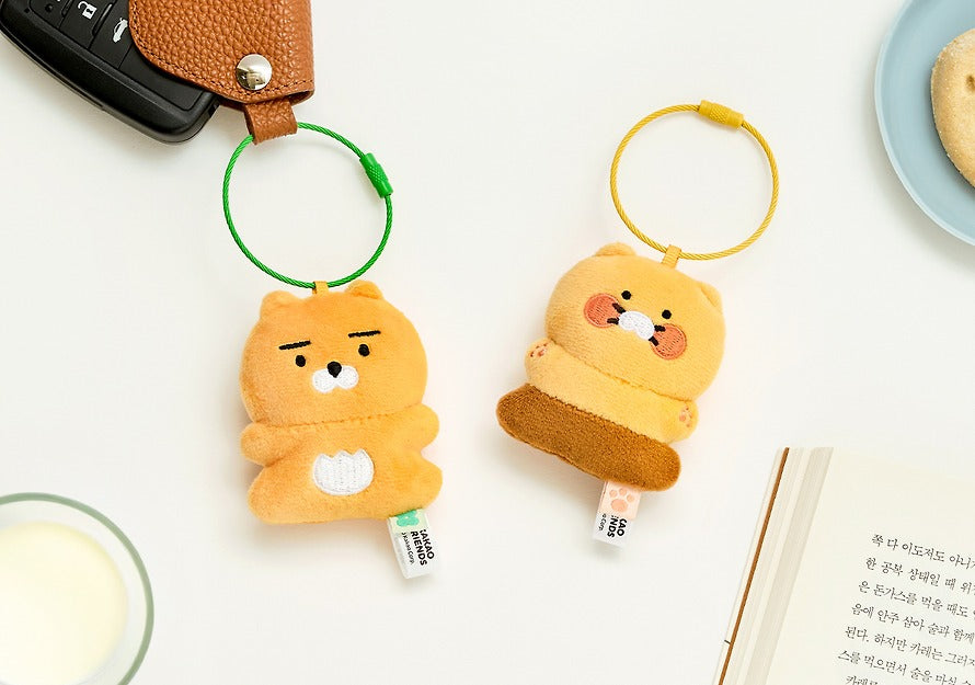 [KAKAO FRIENDS]Tiny Flat Plush Keyring Set Ryan and Chunshik