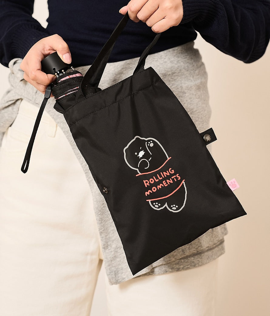 [KAKAO FRIENDS]Black Choonsik Mini Pouch Umbrella