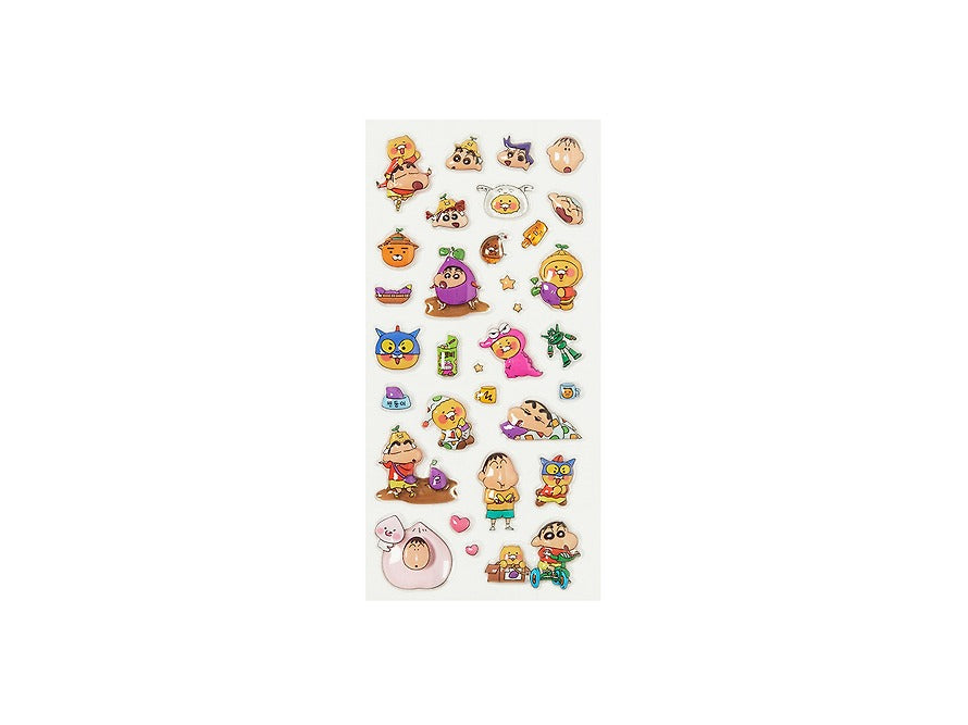 [KAKAO FRIENDS]Crayon Shin-chan x Kakao Friends 3D Puffy Sticker Sheet