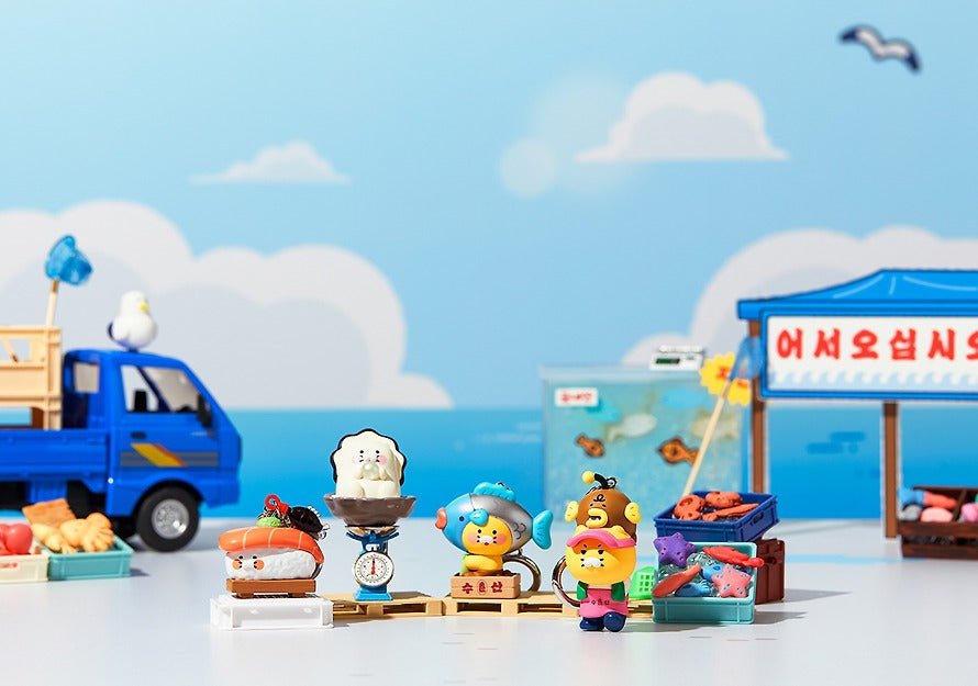 [KAKAO FRIENDS]Choonsik Seafood Market Figure Keychain Collection 4 Types
