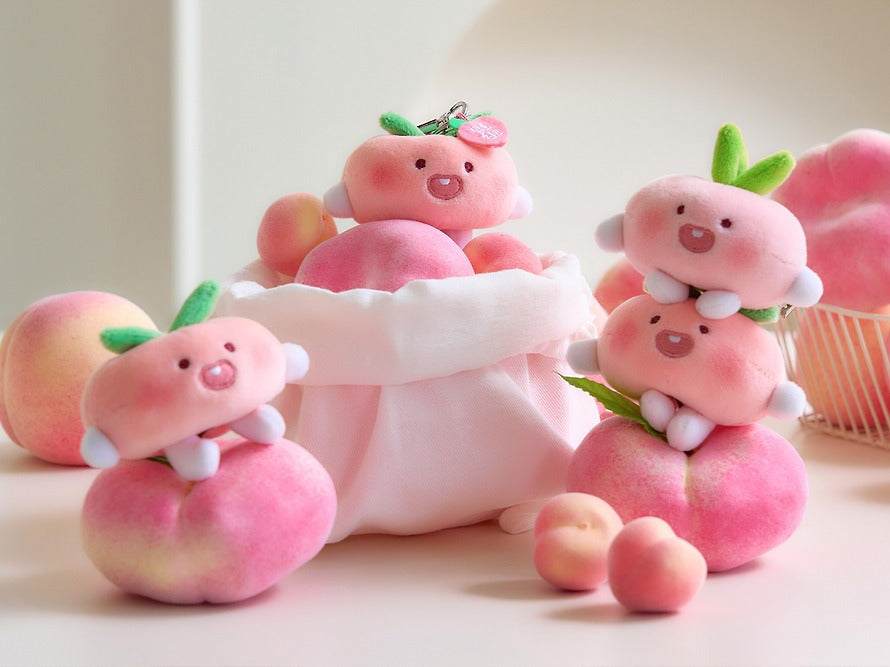 [KAKAO FRIENDS] Peach Plush Keyring Set Apeach and Chunshik
