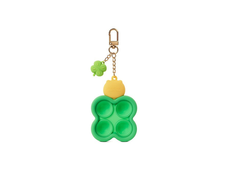 [KAKAO FRIENDS]Choonsik Clover Push Pop Keychain Silicone Fidget Pop Keyring