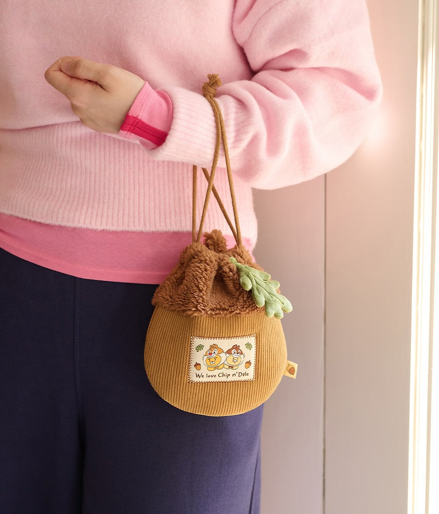 [KAKAO FRIENDS]Disney Chip 'n Dale X Kakao Friends Ryan & Chunshik Acorn Drawstring Pouch