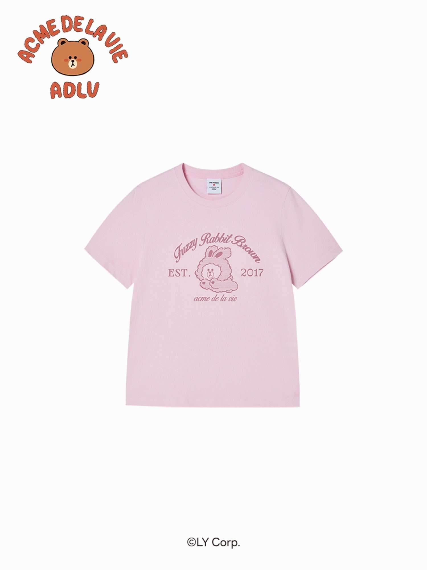 [LINE FRIEND]SWOMAN BROWN LINE FRIENDS SHORT SLEEVE T-SHIRT