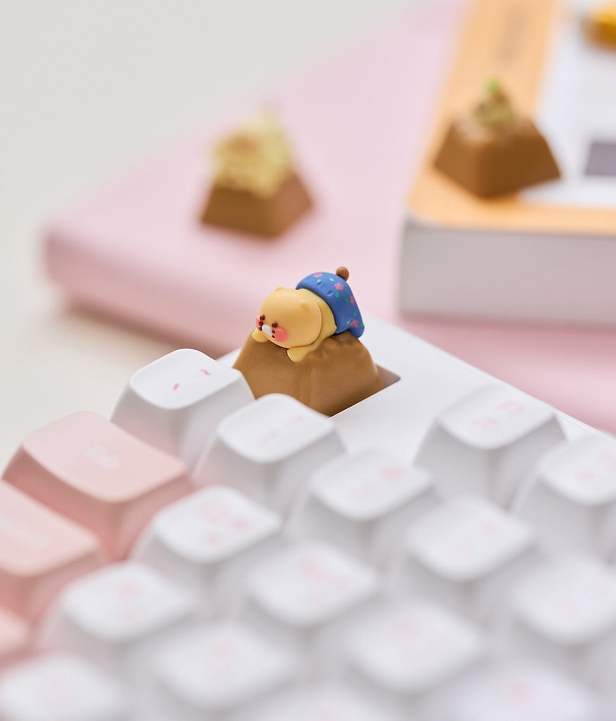 [KAKAO FRIENDS] Pompompurin x Kakao Friends Clicker Keycap Figure Keyring Chunshik