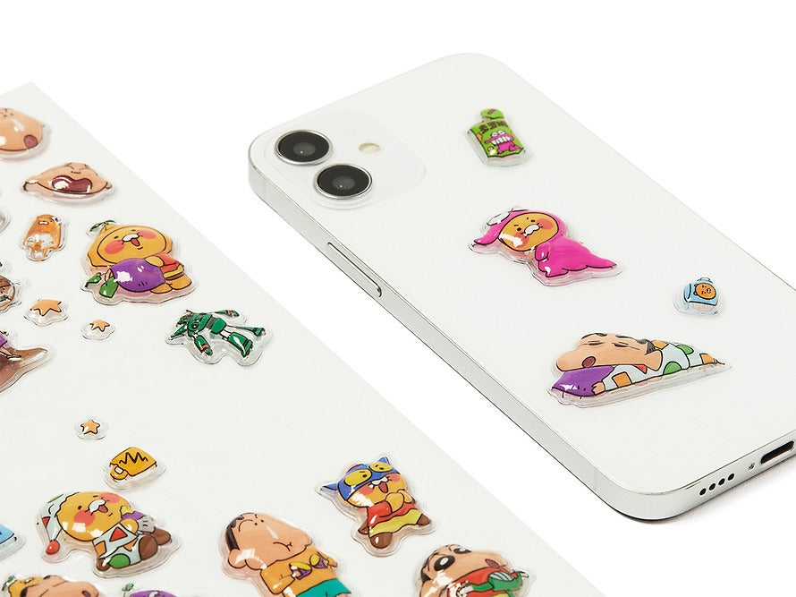 [KAKAO FRIENDS]Crayon Shin-chan x Kakao Friends 3D Puffy Sticker Sheet
