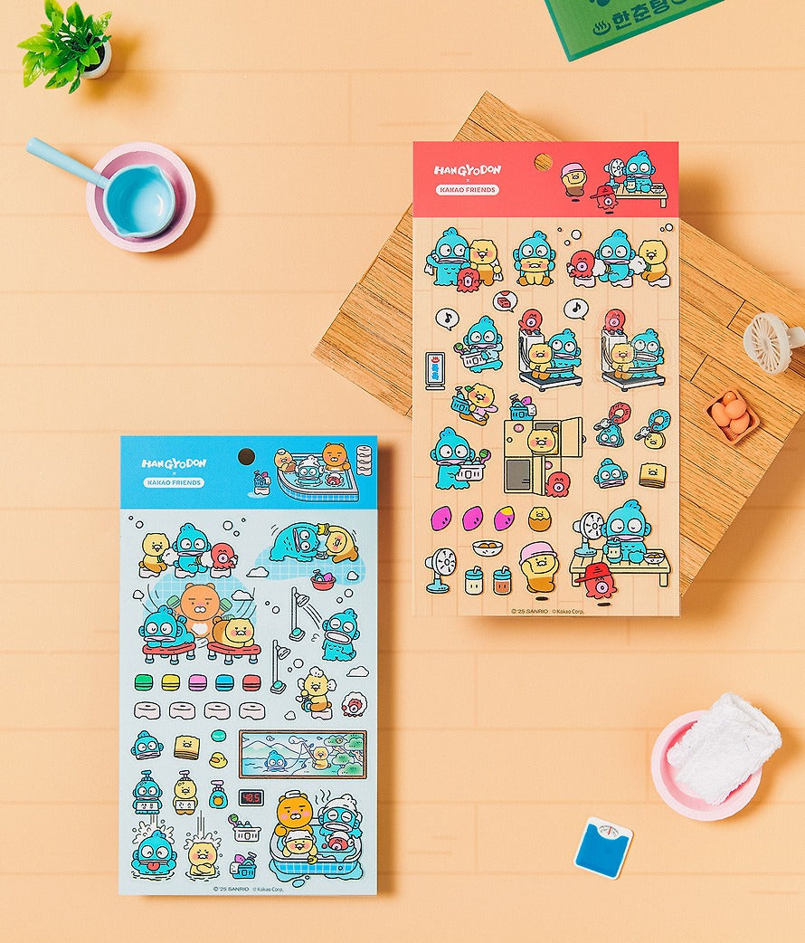 [KAKAO FRIENDS] × Hangyodon Transparent Sticker Sets (Blue / Red Ver.)
