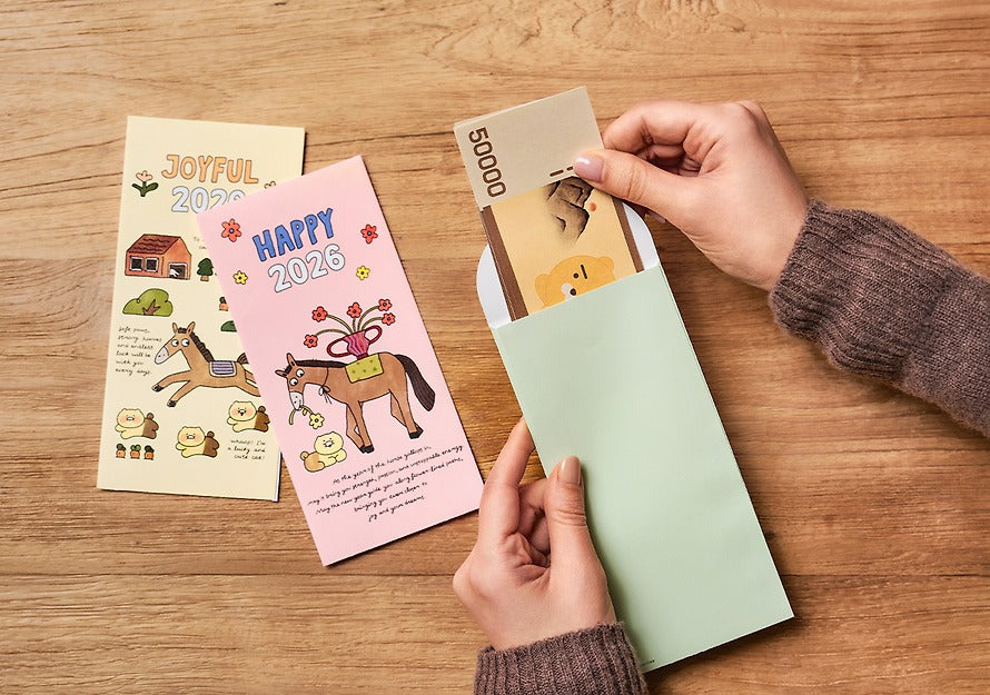 [KAKAO FRIENDS]Chunsik Lucky Pony Day New Year Envelope Set (3 Pieces)