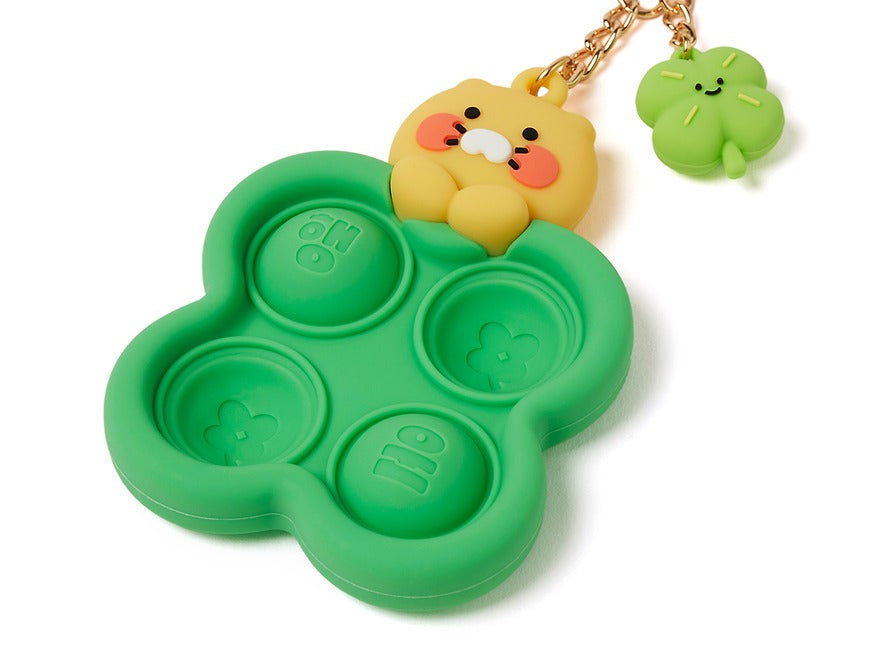 [KAKAO FRIENDS]Choonsik Clover Push Pop Keychain Silicone Fidget Pop Keyring