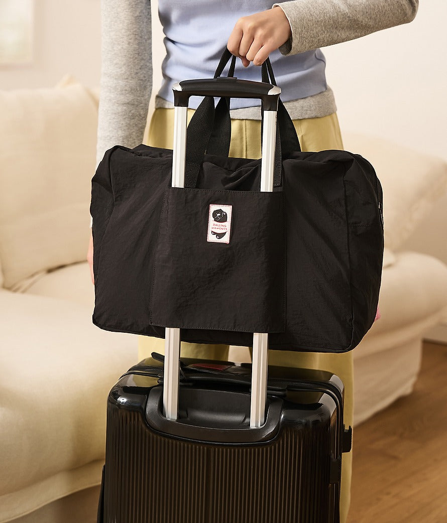[KAKAO FRIENDS]Black Choonsik Folding Travel Bag