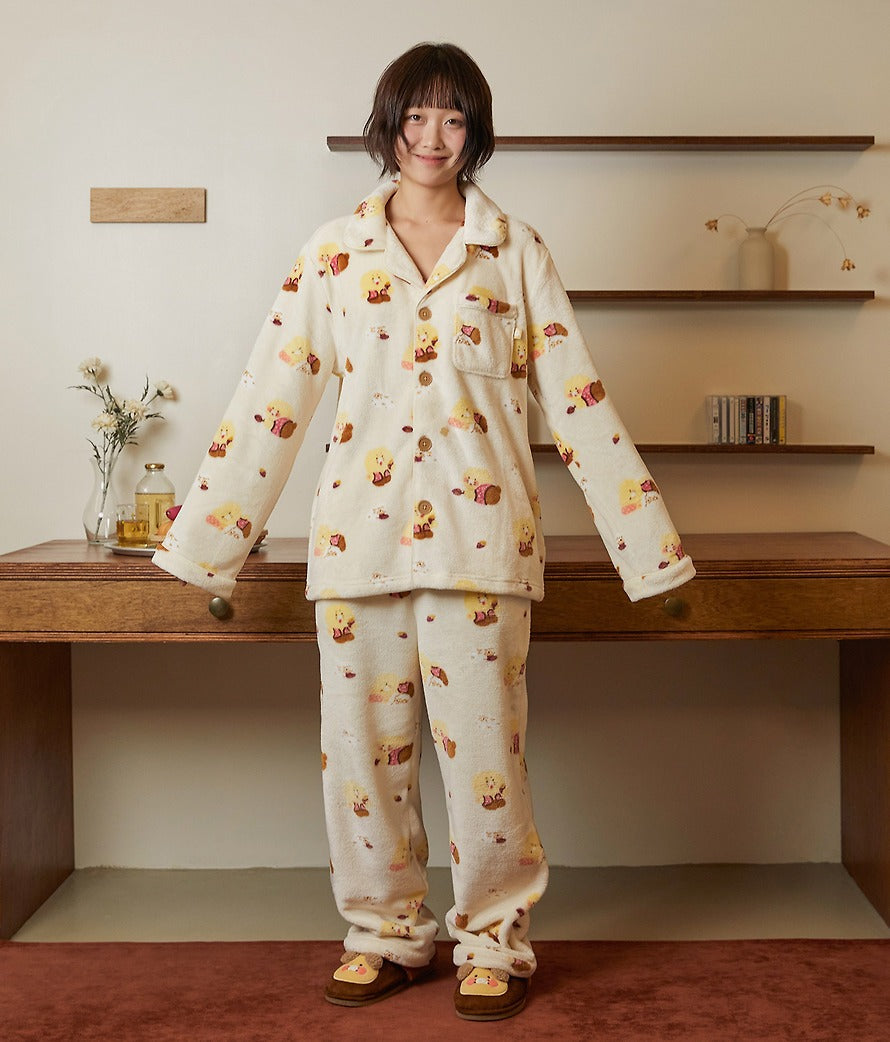 [KAKAO FRIENDS] Countryside Series Flannel Pajama Set Chunsik