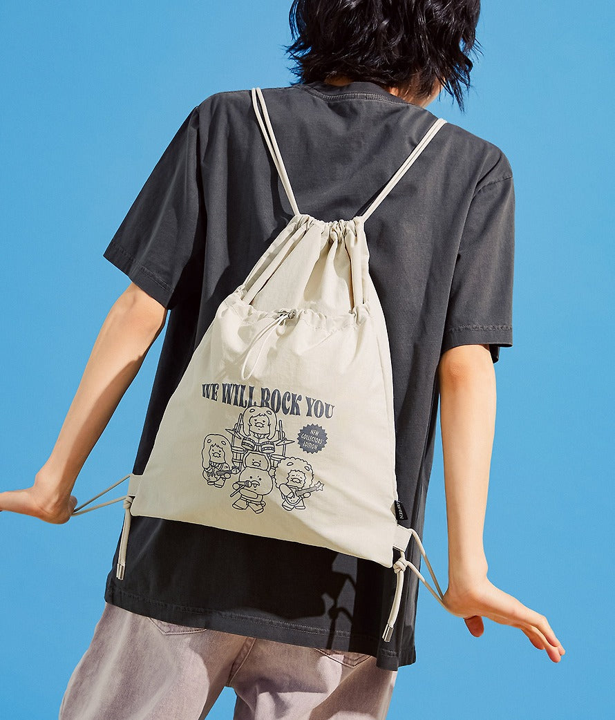 [KAKAO FRIENDS] QUEEN x Kakao Friends We Will Rock You Drawstring Bag Chunshik