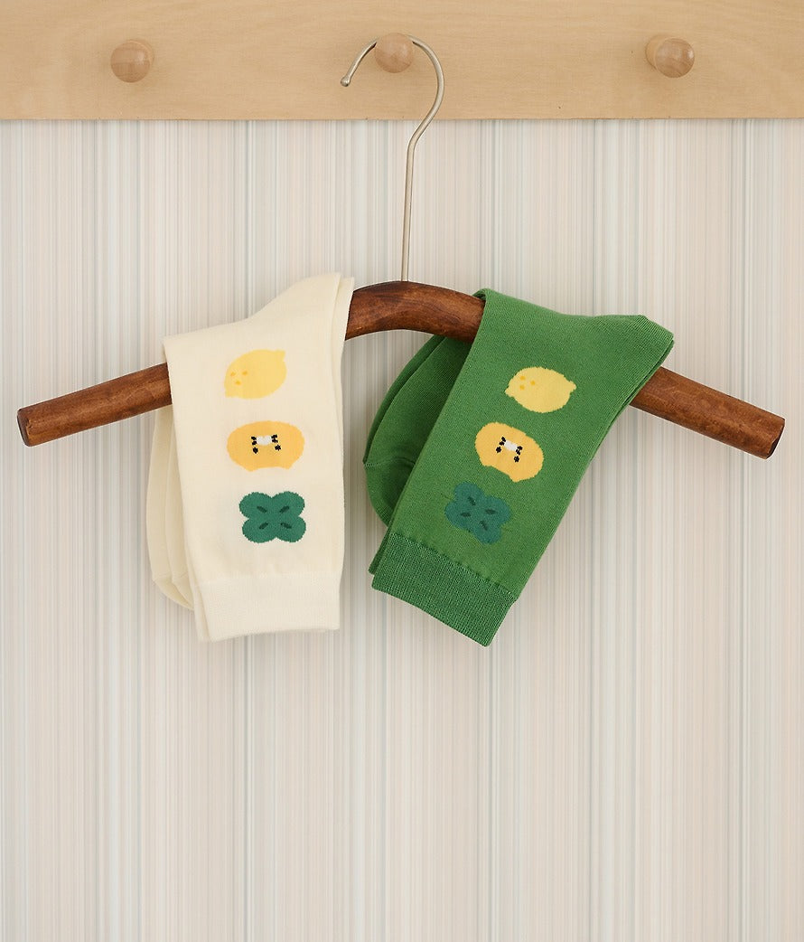 [KAKAO FRIENDS]Lucky Day Socks Chunsik (Green / Ivory)