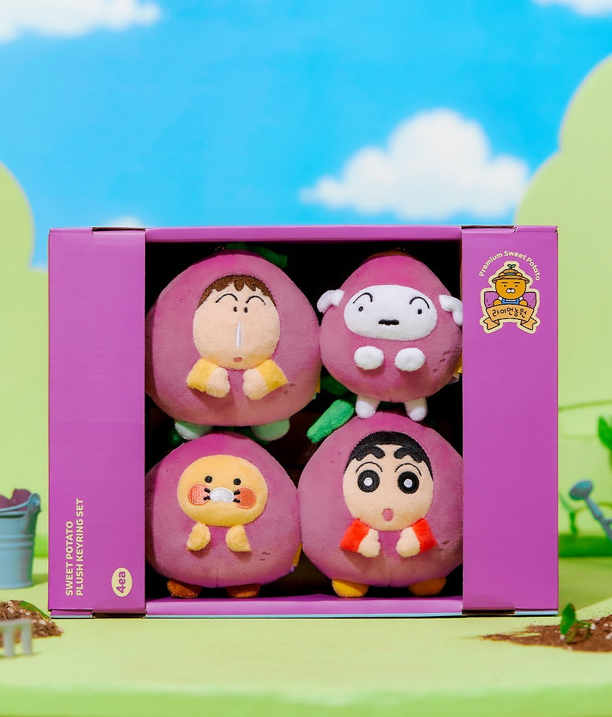 [KAKAO FRIENDS]Crayon Shin-chan x Kakao Friends Sweet Potato Plush Keyring Set