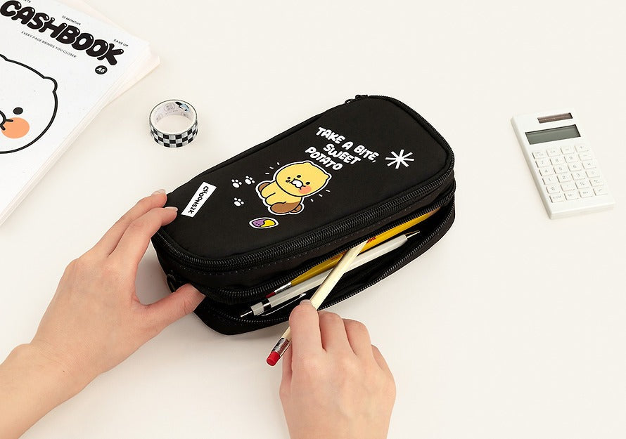 [KAKAO FRIENDS]Choonsik Momo Double Zipper Pencil Pouch