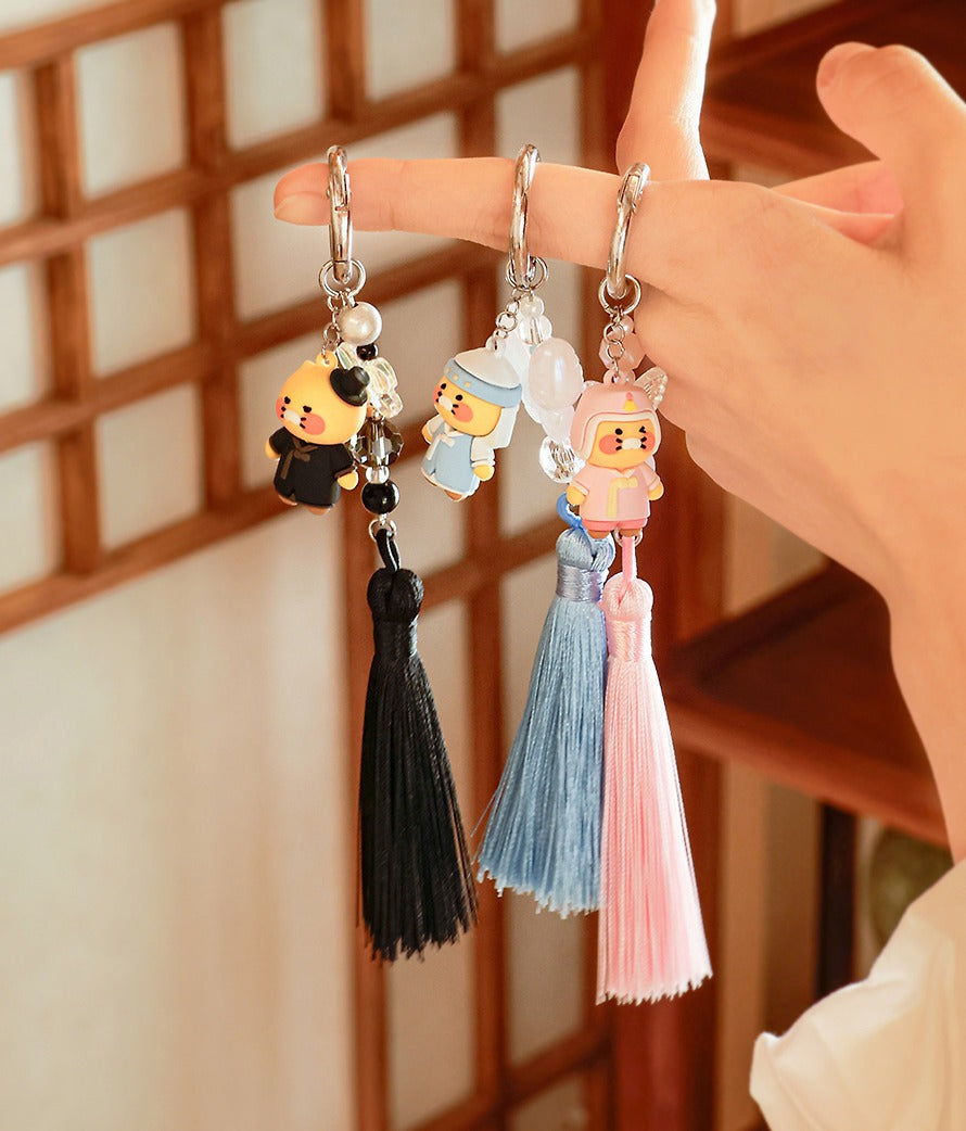 [KAKAO FRIENDS]Choonsik Figure Tassel Strap Keychain Korean Traditional Hanbok Keyring