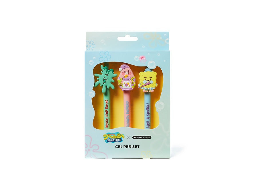 [KAKAO FRIENDS] x SpongeBob Gel Pen Set 3 Pack Stationery