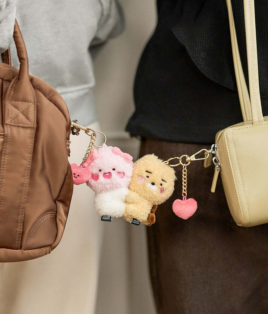 [KAKAO FRIENDS]Little Ryan and Little Apeach Plush Magnet Keyring Set
