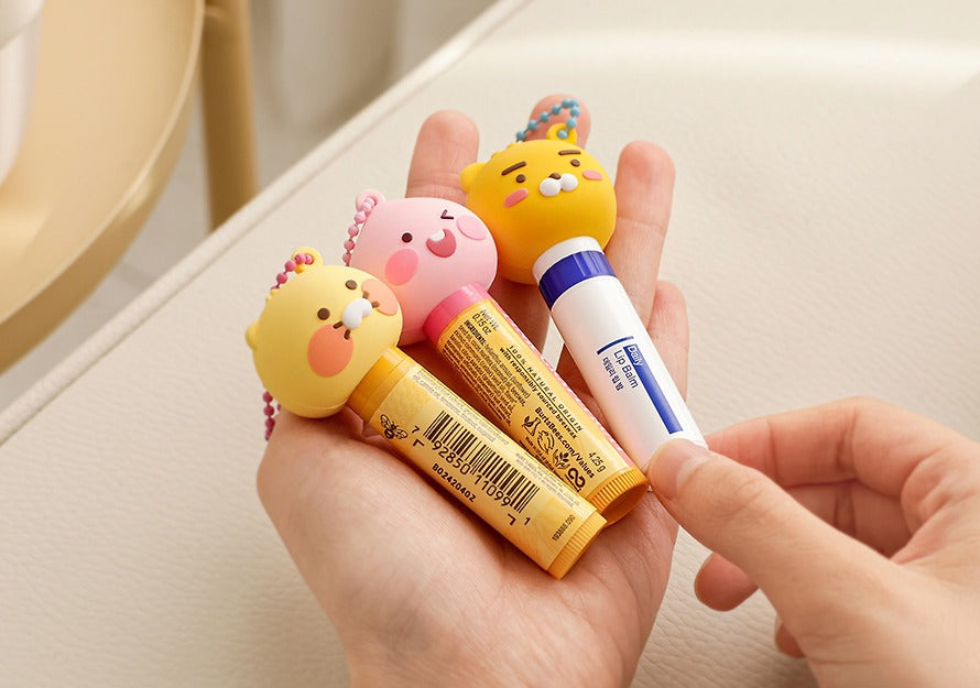 [KAKAO FRIENDS]Lip Balm Cap Keyring Chunsik,Ryan,Apeach