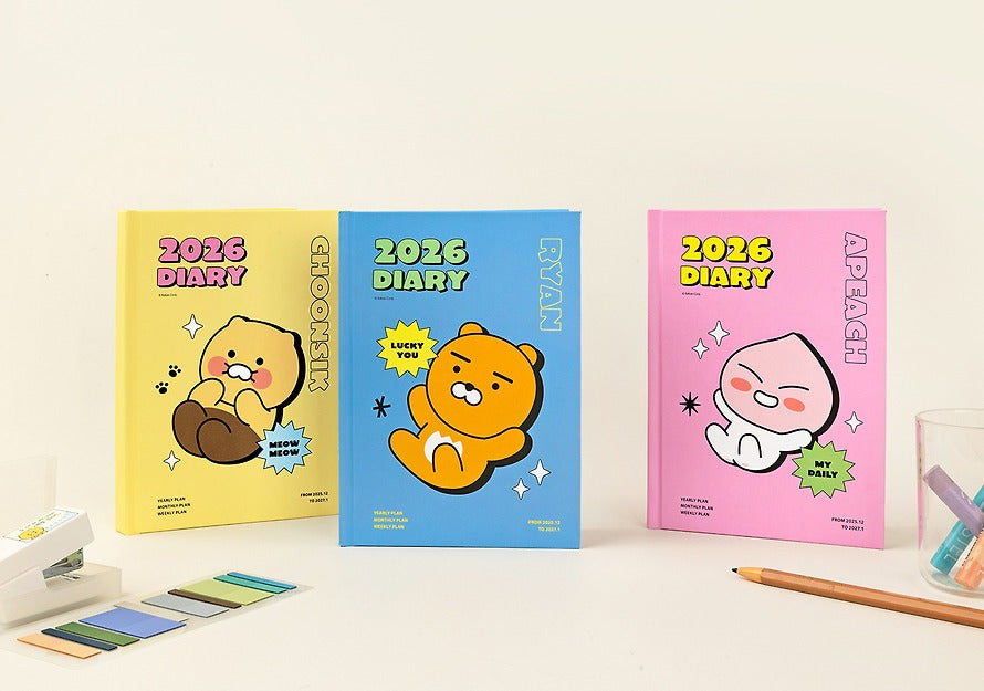 [KAKAO FRIENDS]  2026 Hard Cover Diary Chunsik
