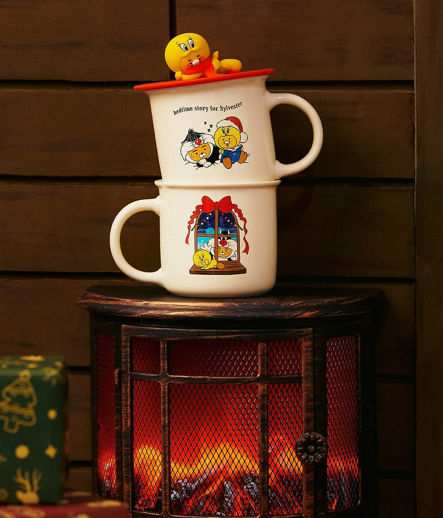 [KAKAO FRIENDS]Looney Tunes X Friends Mug & Lid Set Little Ryan & Baby Chunsik