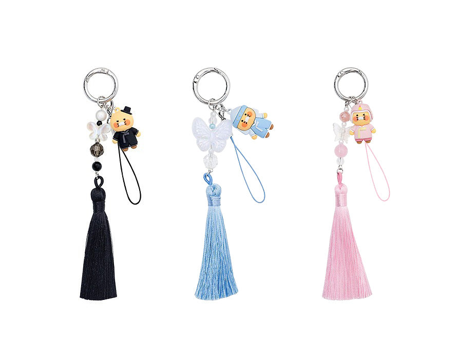 [KAKAO FRIENDS]Choonsik Figure Tassel Strap Keychain Korean Traditional Hanbok Keyring