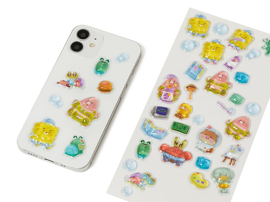 [KAKAO FRIENDS] x SpongeBob Epoxy Sticker Sheet Deco Sticker Pack
