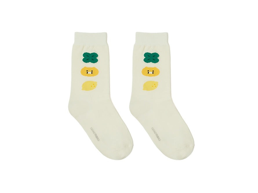 [KAKAO FRIENDS]Lucky Day Socks Chunsik (Green / Ivory)