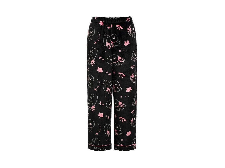 [KAKAO FRIENDS]Black Chunsik Womens Fleece Pajama Set