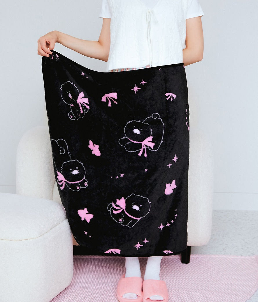 [KAKAO FRIENDS] Black Chun Pouch Blanket Chunsik