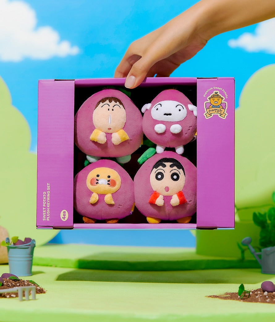[KAKAO FRIENDS]Crayon Shin-chan x Kakao Friends Sweet Potato Plush Keyring Set