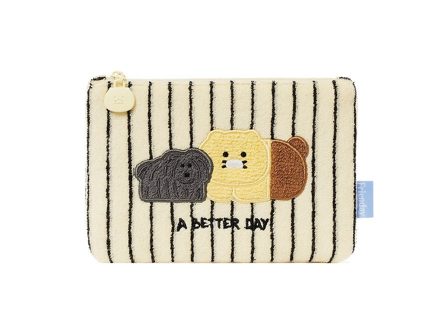 [KAKAO FRIENDS]FRIENDAY Terry Square Pouch Cosmetic Bag Chunshik