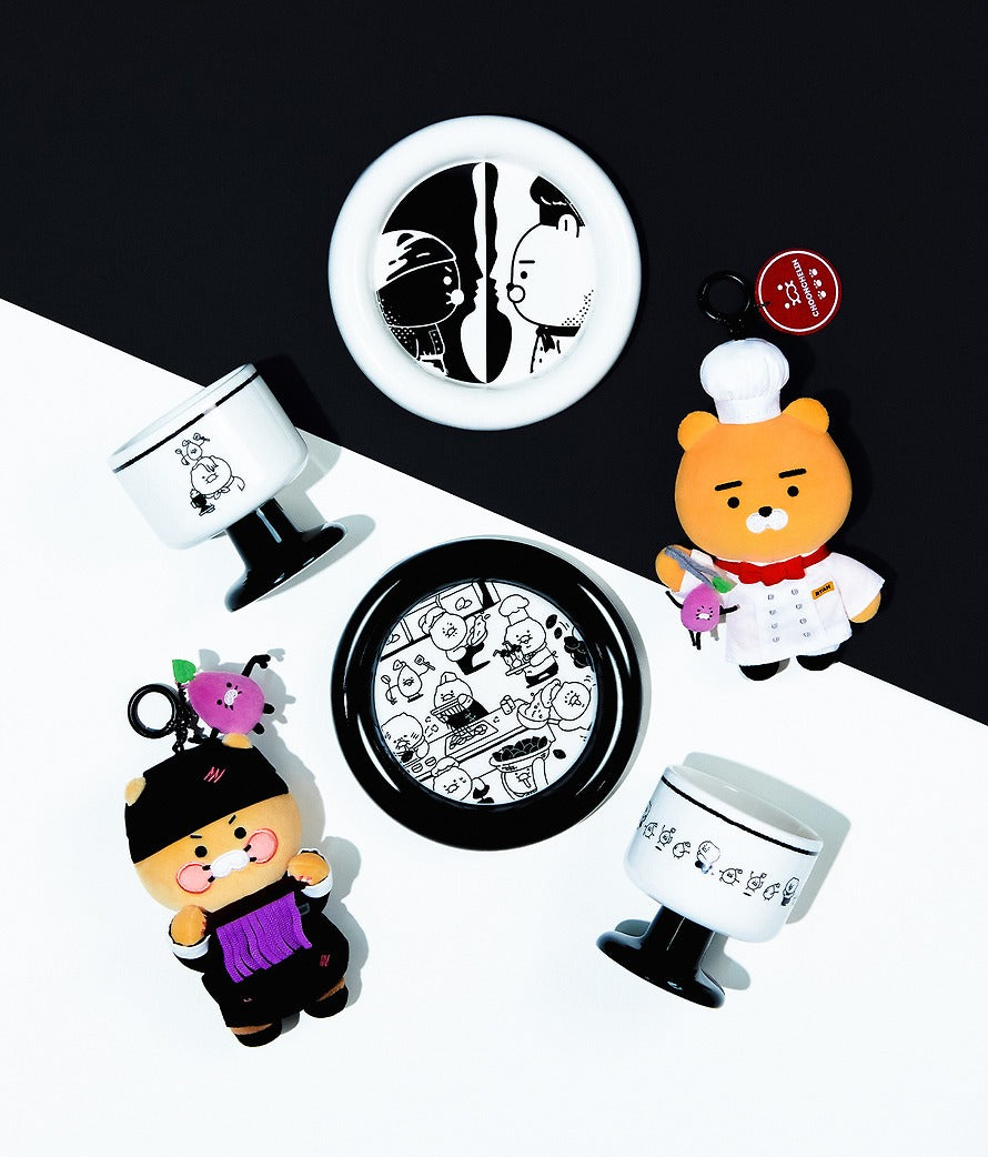 [KAKAO FRIENDS]Black and White Chef x Kakao Friends Ryan White Spoon Plush Keyring