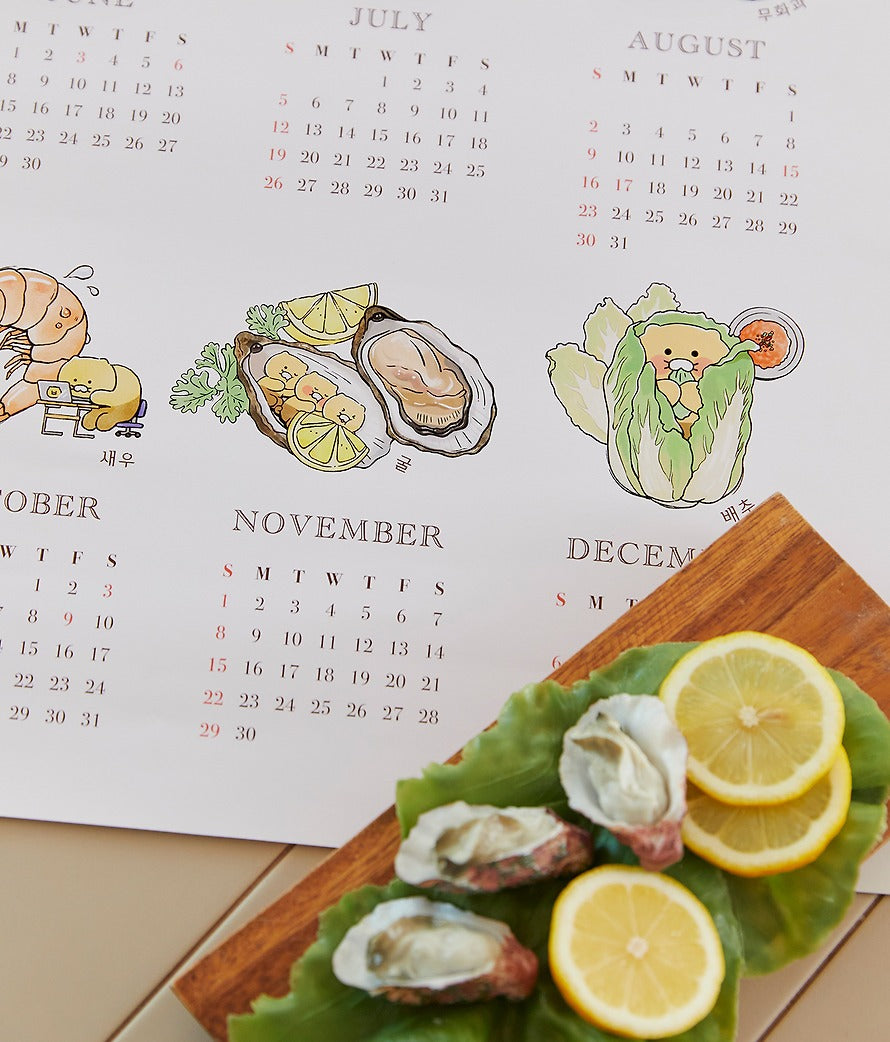 [KAKAO FRIENDS]2026 Poster Calendar with Seasonal Ingredients  Chunsik