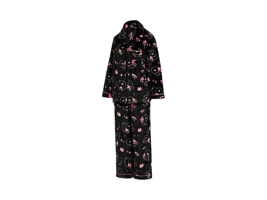 [KAKAO FRIENDS]Black Chunsik Womens Fleece Pajama Set