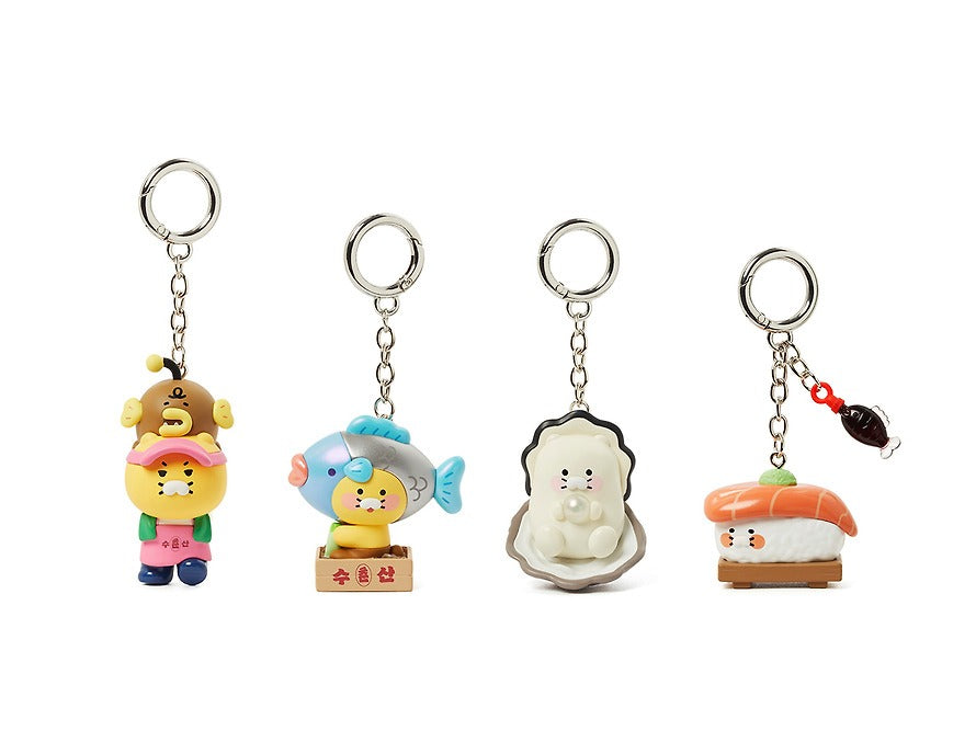 [KAKAO FRIENDS]Choonsik Seafood Market Figure Keychain Collection 4 Types