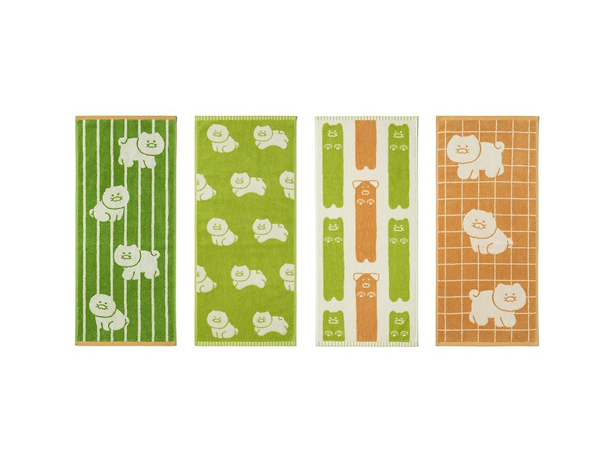 [KAKAO FRIENDS]FRIENDAY Face Towel Set 4 Pack Green Orange Chunshik