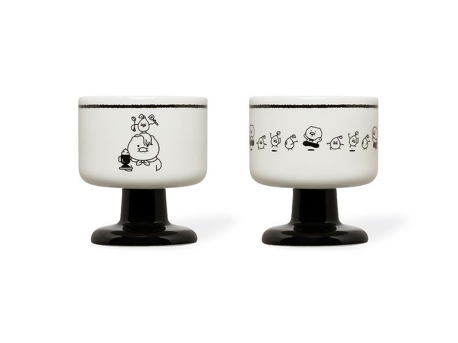 [KAKAO FRIENDS]Black and White Chef x Kakao Friends Chunsik Black and White Bowl Set (2 Pieces)