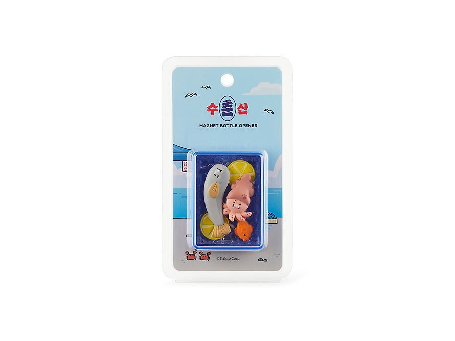 [KAKAO FRIENDS]Choonsik Seafood Market Magnet Bottle Opener Fridge Opener