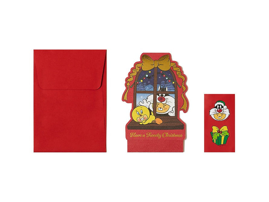[KAKAO FRIENDS] Looney Tunes X Friends Christmas Stamping Card  Little Ryan & Baby Chunsik