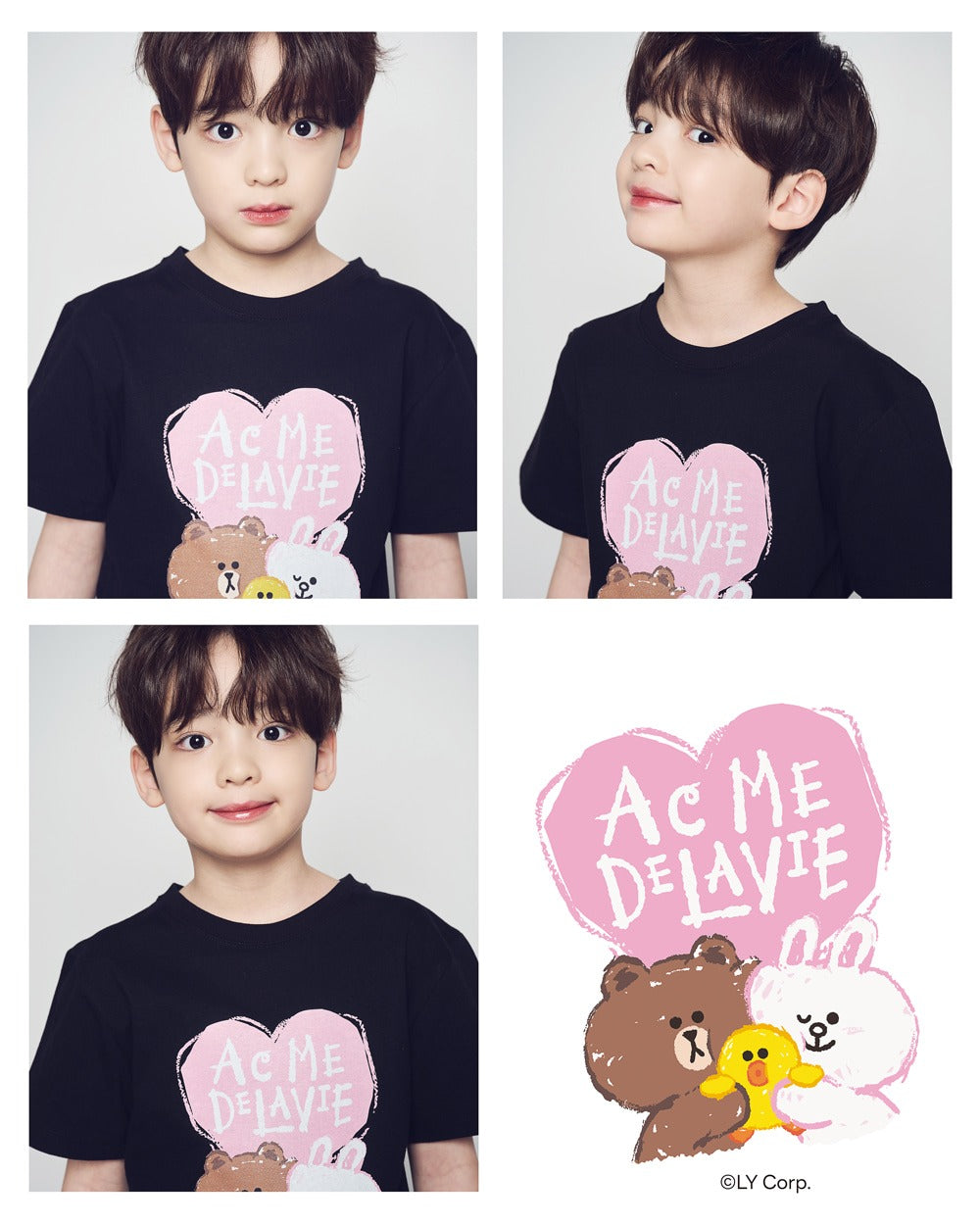 [LINE FRIEND]KIDS HEART LINE FRIENDS SHORT SLEEVE T-SHIRT