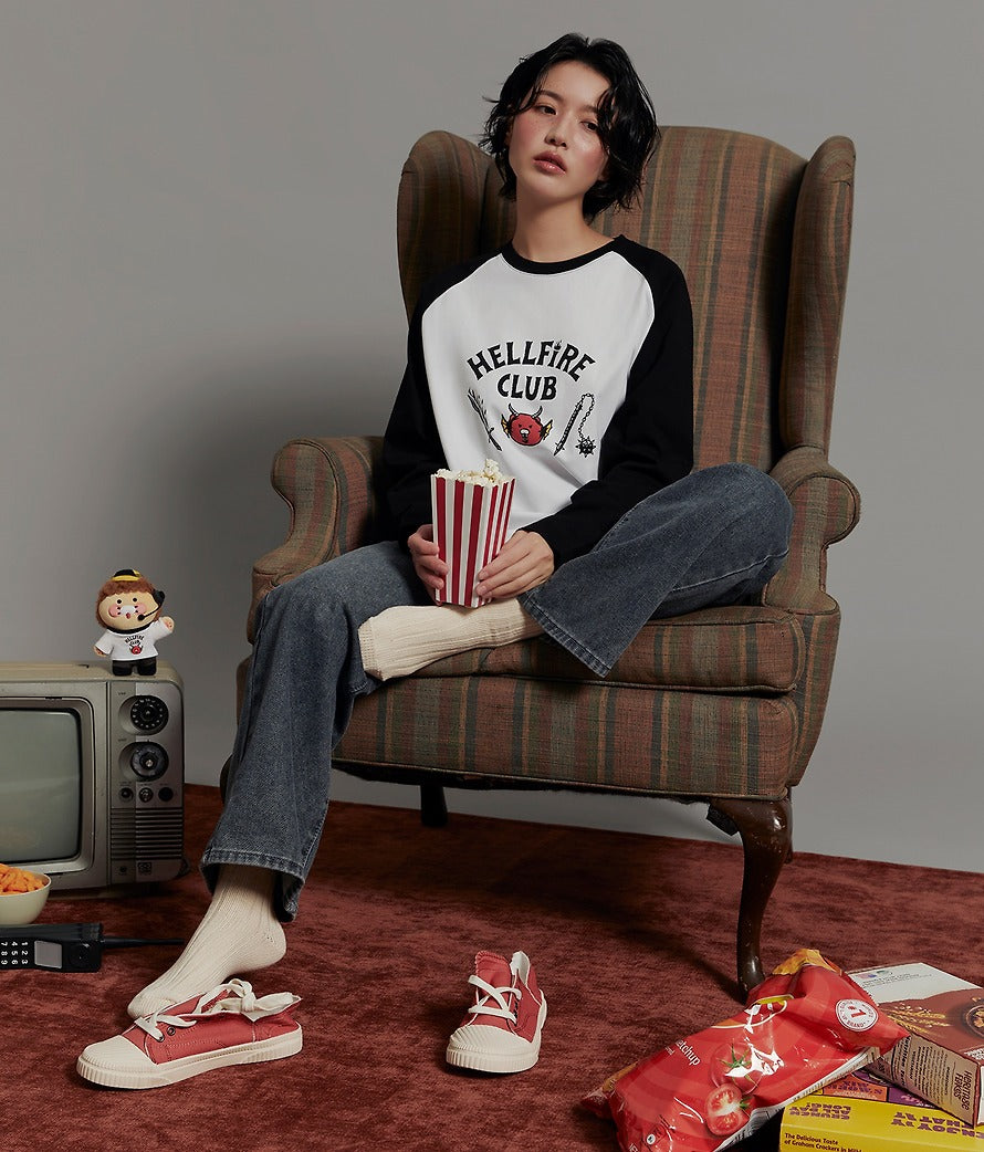 [KAKAO FRIENDS]XStranger Things Hellfire Club Raglan T-Shirt