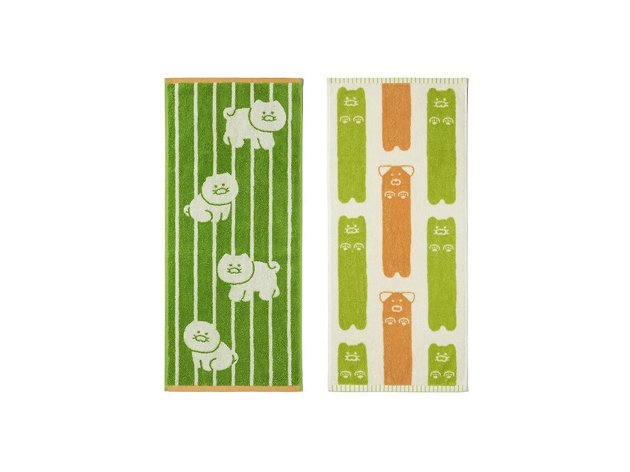 [KAKAO FRIENDS]FRIENDAY Face Towel Set 2 Pack Green Chunshik