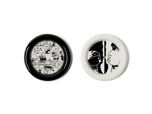 [KAKAO FRIENDS]Black and White Chef Plate Set (2 Pieces)