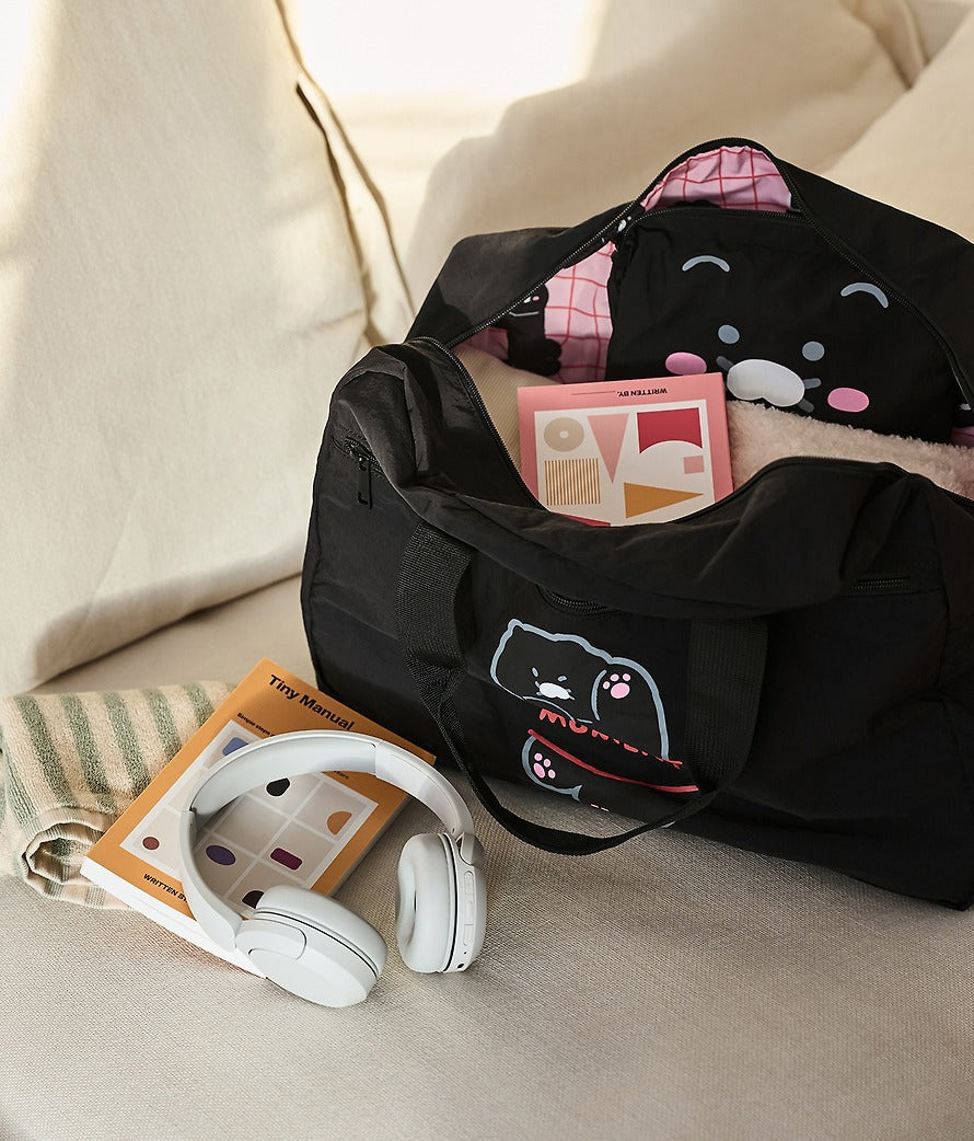[KAKAO FRIENDS]Black Choonsik Folding Travel Bag